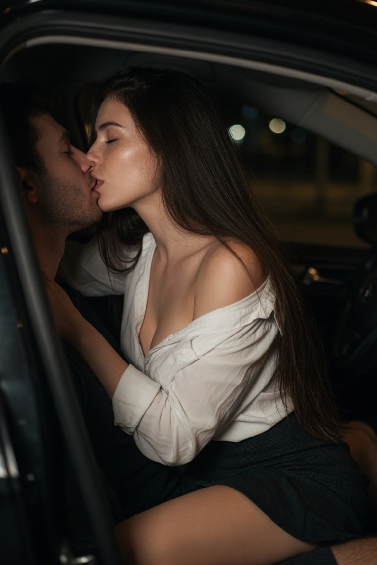 En el coche — imagen erótica con IA 4